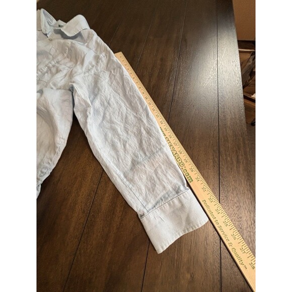 Cubavera 100% Linen Havana Shirt Men's 3X Button Front Blue Long Sleeve - Picture 5 of 8